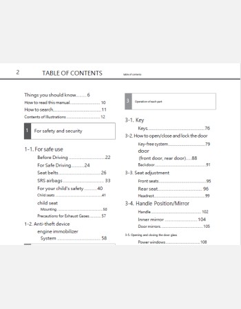 toyota passo 2021-2022 owners manual in english
